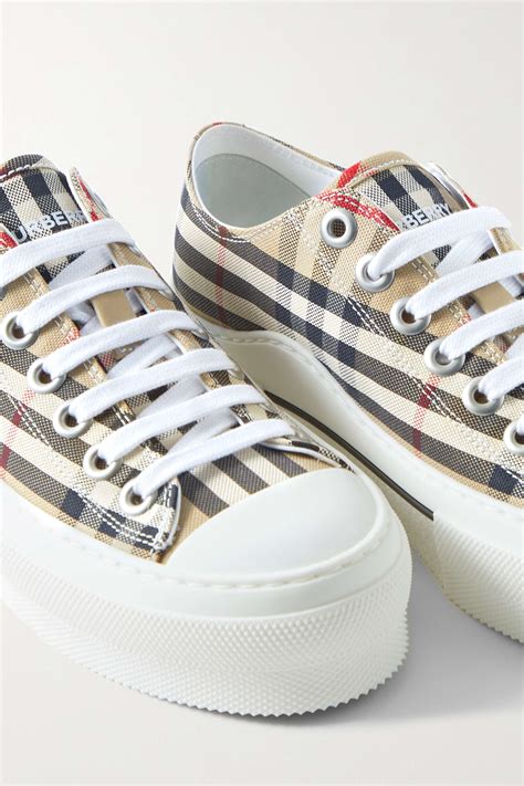 burberry woman sneakers|burberry checked canvas sneakers.